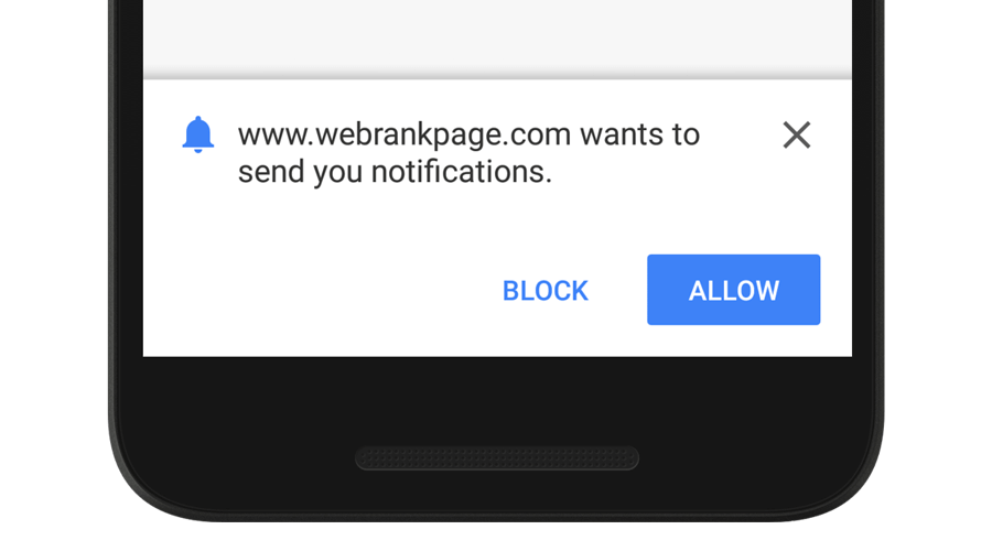 Opt-in popup on mobile devices